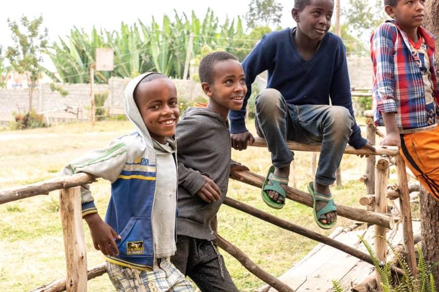 Children in Ethiopia receiving education